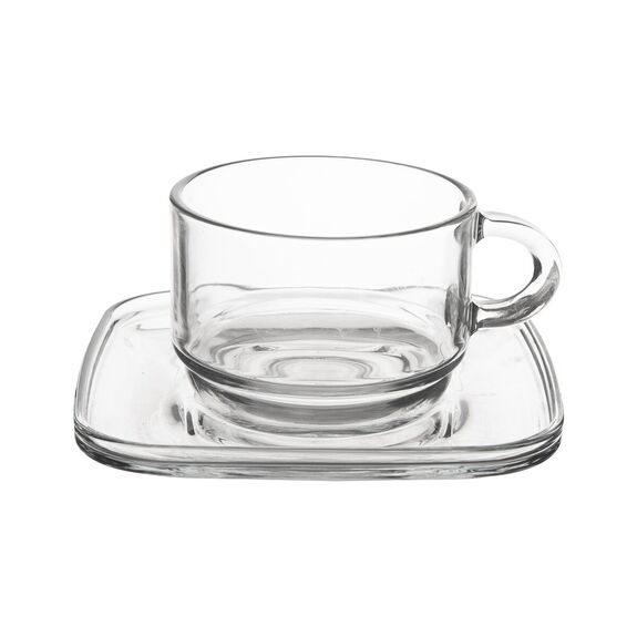 Hrnek sklo+podšálek Cozy 0,27 l,6ks stohovatelný (UK 129675)