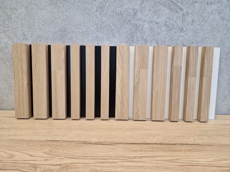 Lamelový SLAT panel masiv dub Masolo Vzorkovník