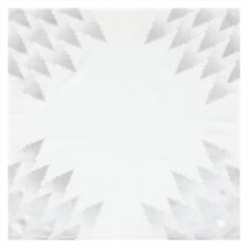Ubrus šedý - stříbrné stromky v rozích, 100% polyester, 80 x 80 cm.