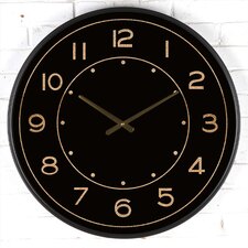 Hodiny nástěnné - černé, arabské číslice, kovové, 60 cm