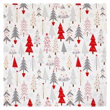 Ubrus - barevné vánoční stromky, 100% polyester, 80 x 80 cm.