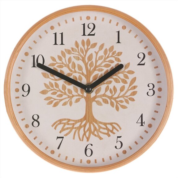 Hodiny nástěnné, MDF s dřevěným rámem, 22cm.
