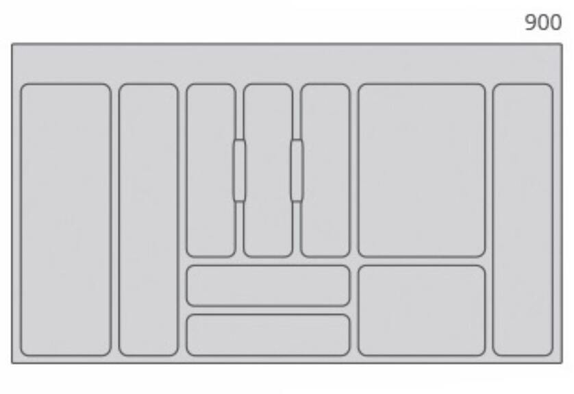 Rozdělovník plastový do zásuvky M90 836x482mm, šedý