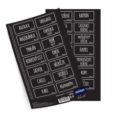 Samolepky na dózy BLACK obdélník 28 CZ