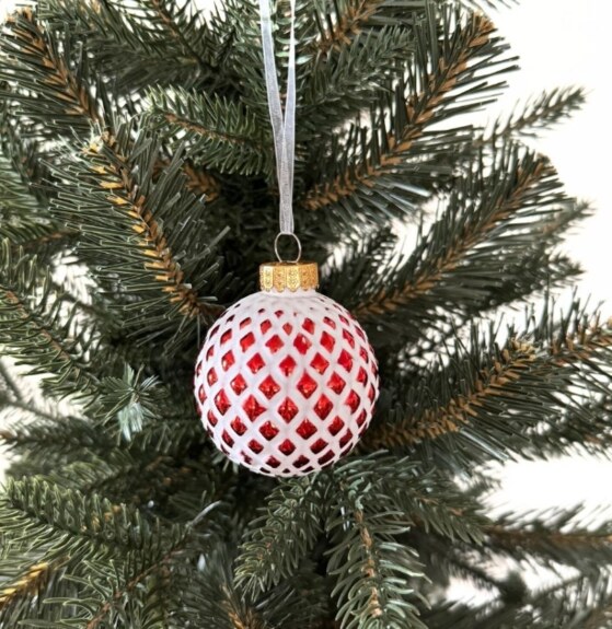 Koule sklo 9ks/6cm červená