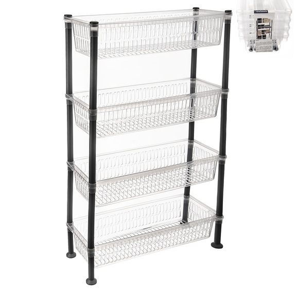 Regál UH 4 patra Slim transparent