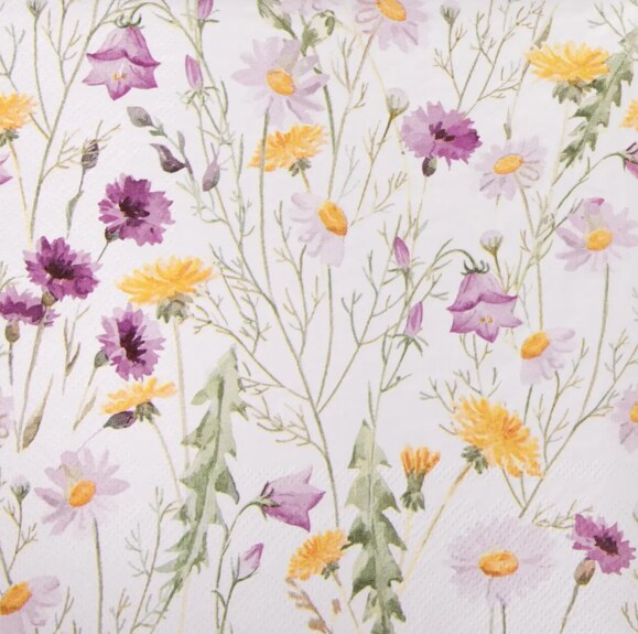 Ubrus-běhoun papír jarní květy 180x40 cm fialová