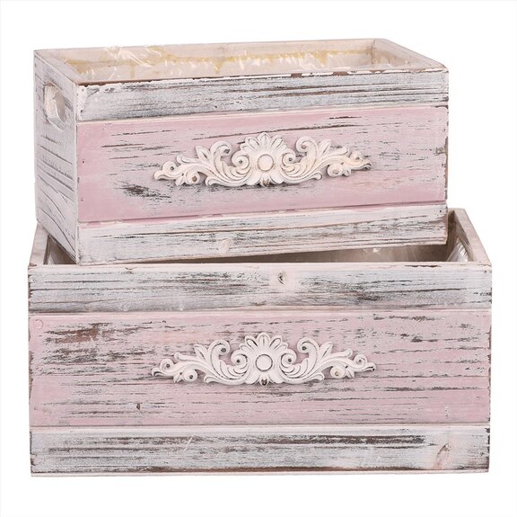 Obal na květiny dřevěný, sada 2ks AB2163