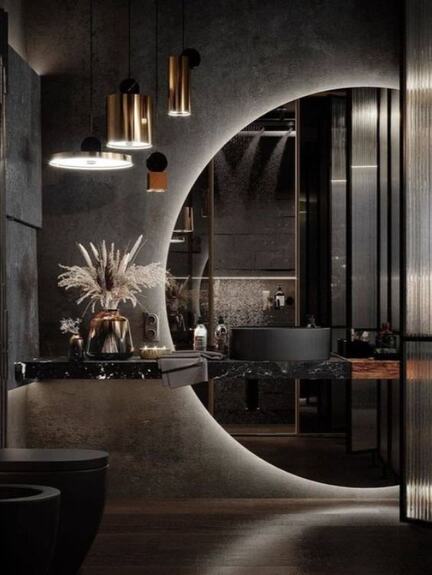 Zrcadlo SNAB STYLE Půlkruh O1500