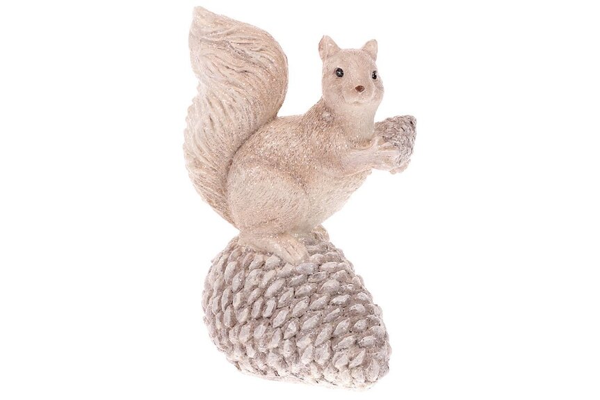 Veverka se šiškou, zimní dekorace z polyresinu AV4706