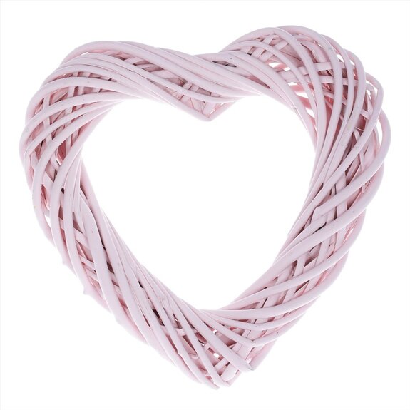 Srdce proutěné, růžová barva.