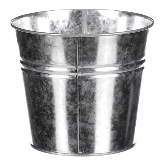 Obal na květiny zinkový, stříbrná barva.