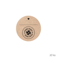 Samolepky korek HOME MADE kulaté prázdné 10 ks