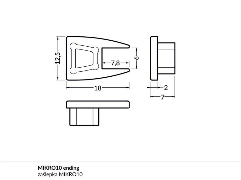 Koncovka WIRELI MIKRO10 transparentní s vykrojením, pár