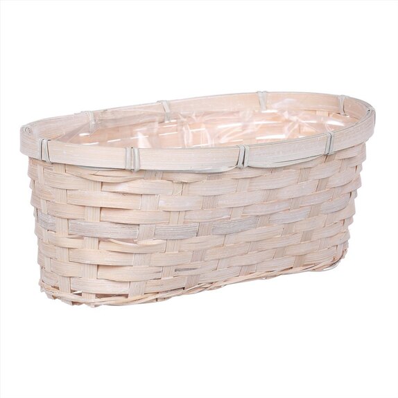 Obal na květiny- oválný truhlík, bambusový XJ7005