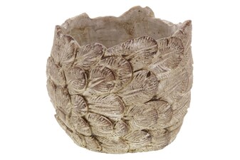 Obal na květiny JUK1005, betonový s dekorem peříček