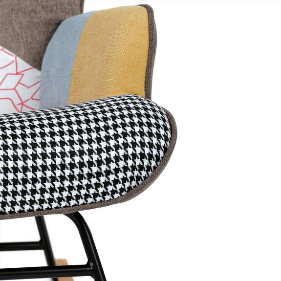 Křeslo houpací AK-374 PW2 potah patchwork látka