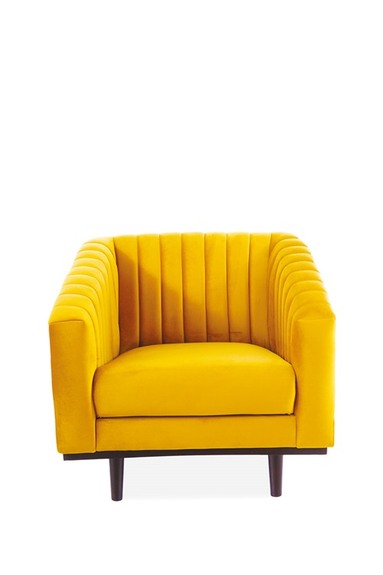 ANDREAS 1 VELVET křeslo, hořčicová