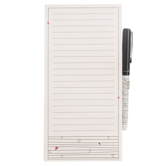 Blok s magnetem na lednici+pero SRDÍČKA