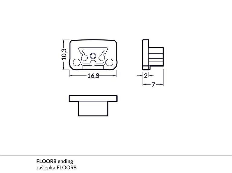 Koncovka FLOOR8 stříbrná, pár