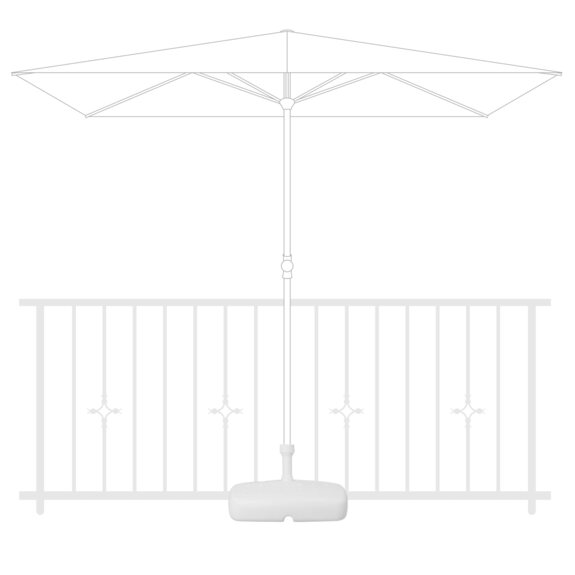 Stojan pro balkónové slunečníky 17 l - bílý plast