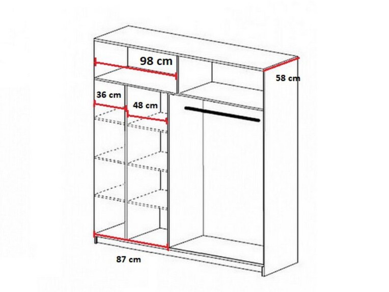 Šatní skříň TORONTO 200 - 2 dvéřová