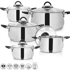 Sada nádobí nerez DALIE 10 dílů+poklice sklo