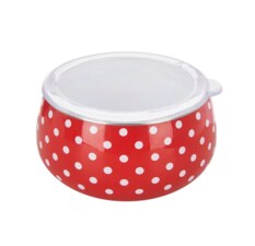 Miska smalt TEČKA Lem+víčko pr. 13 cm