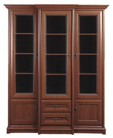 Vitrína KENT kaštan EREG 3w2s skla2x