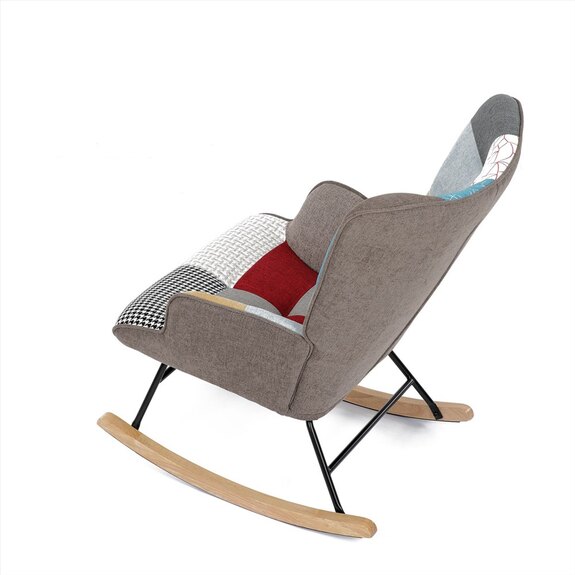 Křeslo houpací AK-374 PW2 potah patchwork látka