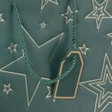 Taška papír dárková hvězda 31x12x26 cm zelená