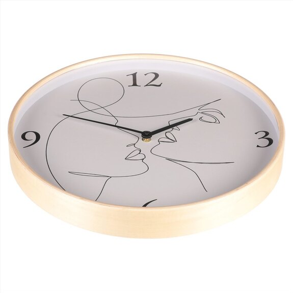 Hodiny nástěnné, MDF s dřevěným rámem, 40cm.