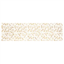 Běhoun - zlatý vánoční vzor, 100% polyester, 40 x 150 cm.