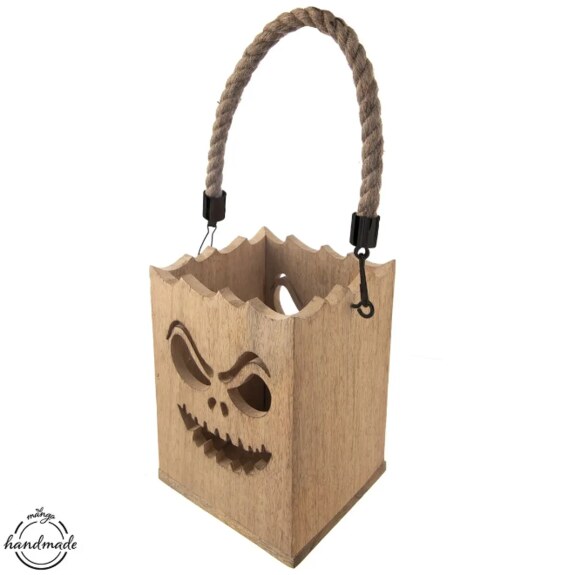 Svícen dřevo MANGO Halloween