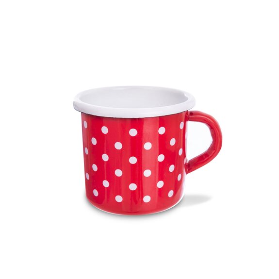 Hrnek smalt TEČKA 0,4 l, pr. 8 cm