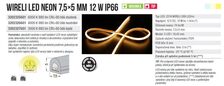 LED NEON 7,5x5 MM WIRELI WN 880lm 12W 1A 12V (bílá neutrální)