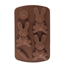 Forma silikon zajíčci mix 5 hnědá