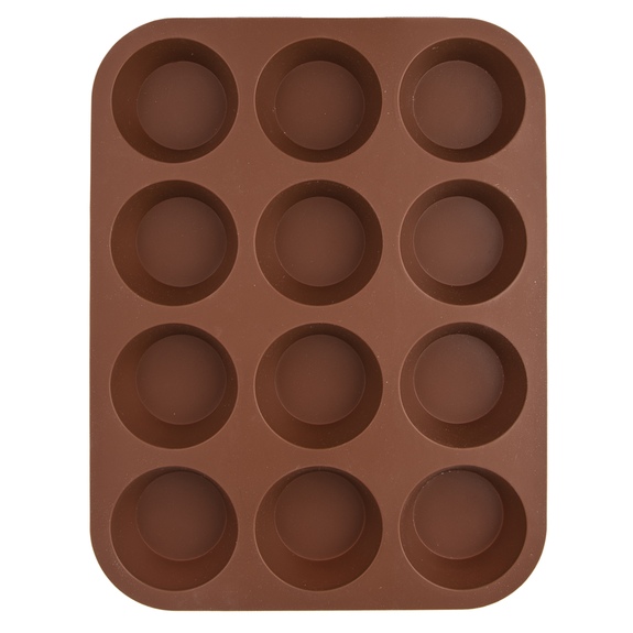 Forma silikon muffiny 12 hnědá
