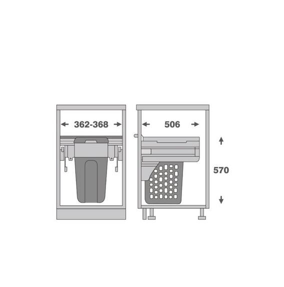 Prádelní koš Elegance, 35 l, 362-368x506x570 mm, bílý plast
