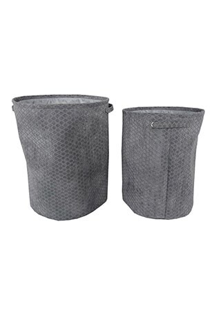 Koš LK9575-GREY prádelní v šedivé látce, sada 2ks, polyester
