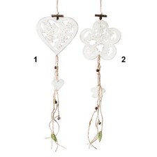 Srdce/kytka závěs dřevo 65cm