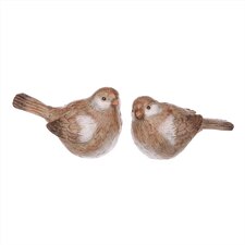 Ptáček, dekorace z polyresinu 2ks