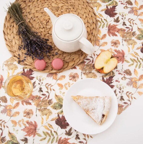 Ubrus-běhoun papír podzimní listí 180x40 cm