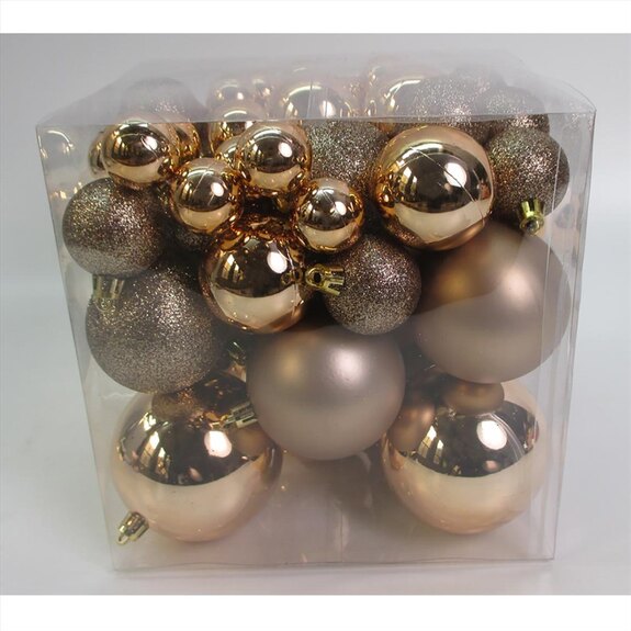 Ozdoby plastové, barva hnědá, mix velikostí, cena za 1 balení (62 ks)