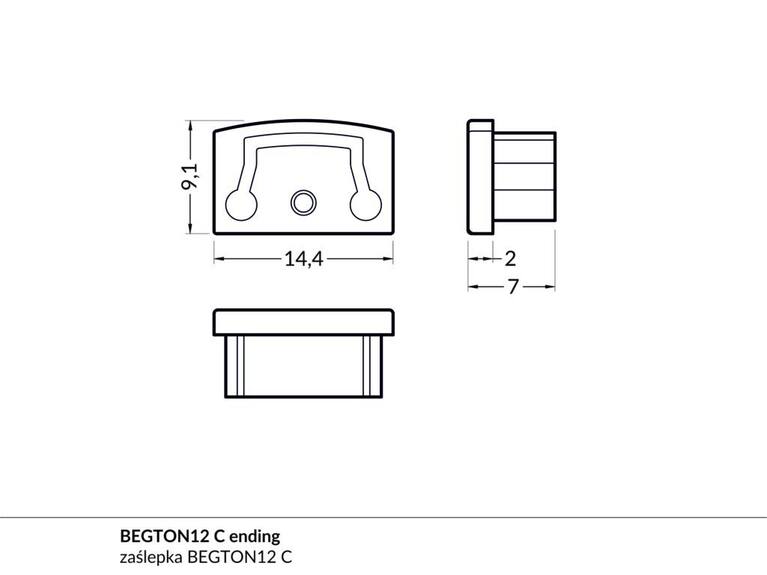 Koncovka WIRELI BEGTON12 bílá (pro difuzory typ C), pár