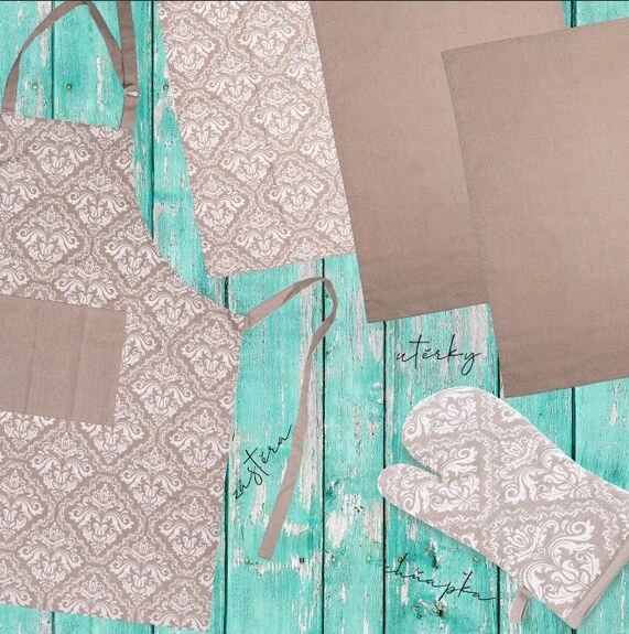 Zástěra bavlna kuch. Beige