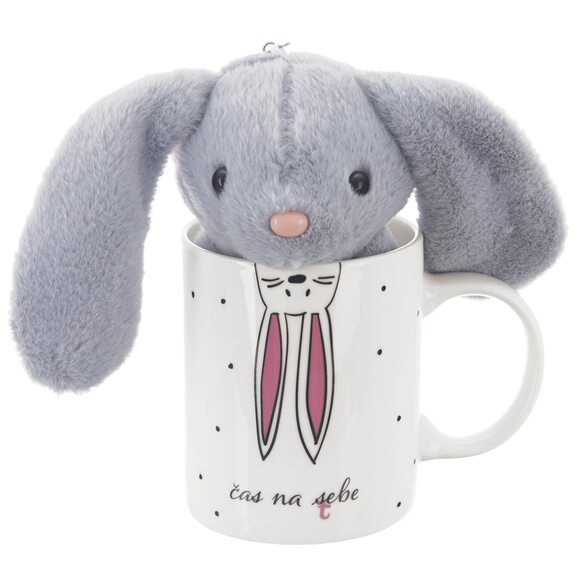Hrnek porc.+hračka zajíček 0,39 l
