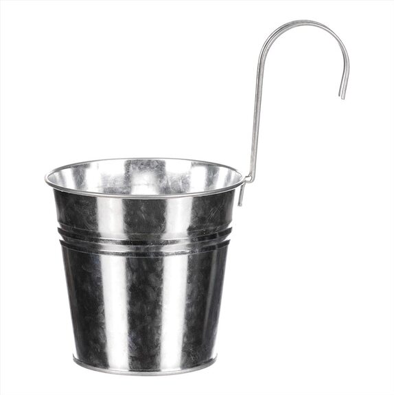 Obal na květiny - na pověšení, zinkový, stříbrná barva.