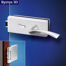 Gina Byznys kování na skleněné dveře HR + 3D nerez