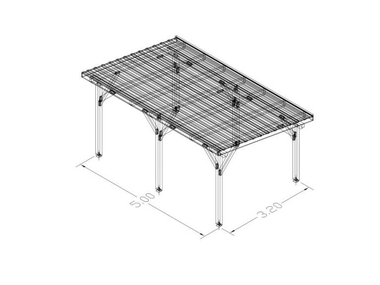 Přístřešek pultový pro 1 auto